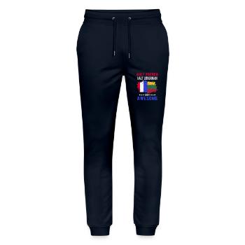 Half French Half Lithuanian - Stanley/Stella Mover Unisex Organic Jogging Trousers - navy - Front - Marisol (170cm) & Nik (191cm)