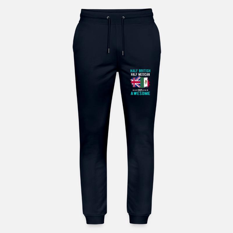Half British Half Mexican - Stanley/Stella Mover Unisex Organic Jogging Trousers - navy