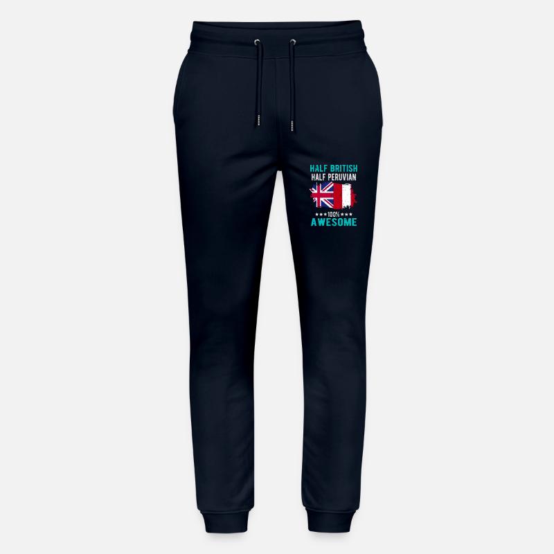 Half British Half Peruvian - Stanley/Stella Mover Unisex Organic Jogging Trousers - navy