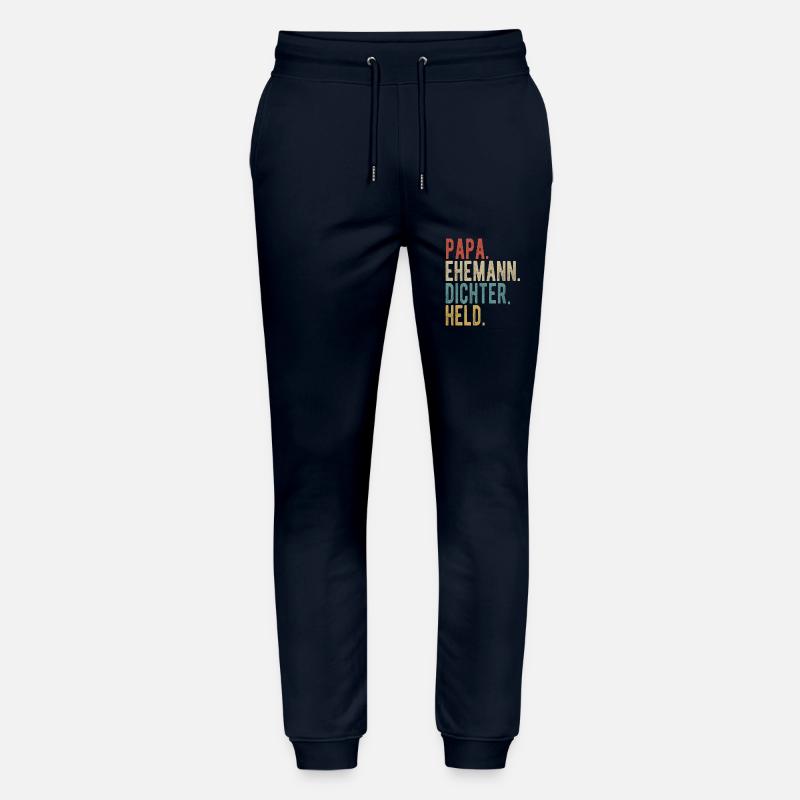 Dichter Papa Ehemann Held - Stanley/Stella Unisex Bio Jogginghose Mover  - Navy