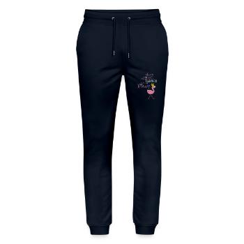 I am a Flamingo Gift Crown - Stanley/Stella Mover Unisex Organic Jogging Trousers - navy - Front - Marisol (170cm) & Nik (191cm)