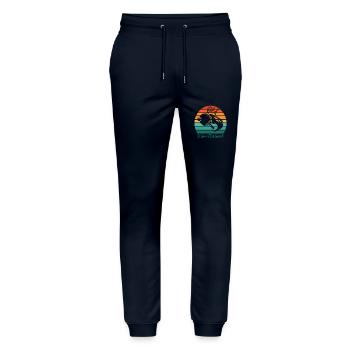 Tischtennis Retro Spieler Old Schmetterhand - Stanley/Stella Unisex Bio Jogginghose Mover  - Navy - Vorne - Marisol (170cm) & Nik (191cm)