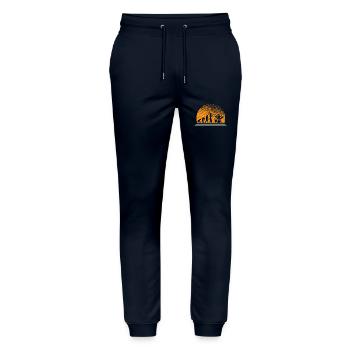 Drummer Schlagzeug Evolution Vollmond Bühne - Stanley/Stella Unisex Bio Jogginghose Mover  - Navy - Vorne - Marisol (170cm) & Nik (191cm)