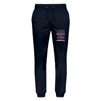 Une princesse et d'avoir 28 ans, Cadeau 28 ans - Pantalon de jogging bio MOVER Stanley/Stella unisexe - marine - Devant - Marisol (170cm) & Nik (191cm)