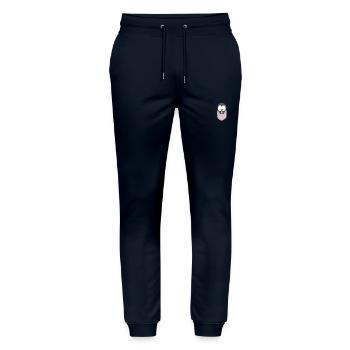 Penguin Love Pocket Penguins - Stanley/Stella Mover Unisex Organic Jogging Trousers - navy - Front - Marisol (170cm) & Nik (191cm)