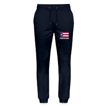 Puerto Rico Flagge Grunge Puerto Rico Fahne - Stanley/Stella Unisex Bio Jogginghose Mover  - Navy - Vorne - Marisol (170cm) & Nik (191cm)