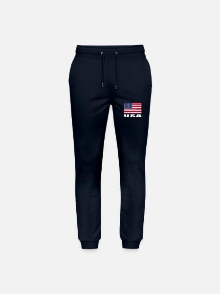 Usa Flagge Grunge Usa Fahne - Stanley/Stella Unisex Bio Jogginghose Mover  - Navy