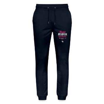 Bientôt Maman qui déchire - Pantalon de jogging bio MOVER Stanley/Stella unisexe - marine - Devant - Marisol (170cm) & Nik (191cm)