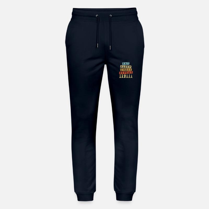 Eat Sleep Chess Repeat - Stanley/Stella Mover Unisex Organic Jogging Trousers - navy