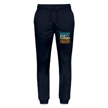 Husband dad flooring installer hero - Stanley/Stella Unisex Bio Jogginghose Mover  - Navy - Vorne - Marisol (170cm) & Nik (191cm)