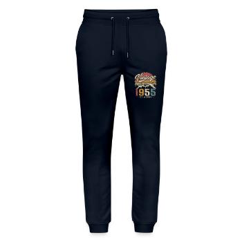 Vintage 1955 Limited Edition Geburtstagsgeschenk - Stanley/Stella Unisex Bio Jogginghose Mover  - Navy - Vorne - Marisol (170cm) & Nik (191cm)