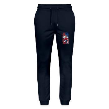 Usa American Flag Basketball 4th of July - Stanley/Stella Mover Unisex Organic Jogging Trousers - navy - Front - Marisol (170cm) & Nik (191cm)