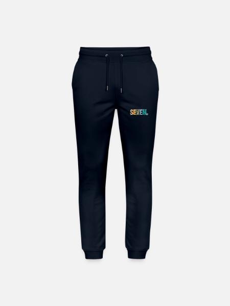 7th Birthday Kids Seven Birthday - Stanley/Stella Mover Unisex Organic Jogging Trousers - navy