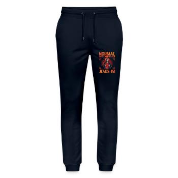 Normal isn't coming back Jesus is - Stanley/Stella Unisex Bio Jogginghose Mover  - Navy - Vorne - Marisol (170cm) & Nik (191cm)