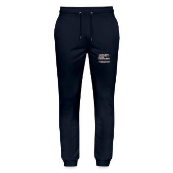 Husband Daddy Living Legend USA Flag - Stanley/Stella Unisex Bio Jogginghose Mover  - Navy - Vorne - Marisol (170cm) & Nik (191cm)