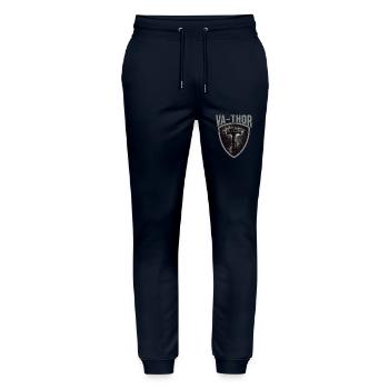 Papa Vathor Va Thor Vatertag Vatertagsgeschenk - Stanley/Stella Unisex Bio Jogginghose Mover  - Navy - Vorne - Marisol (170cm) & Nik (191cm)