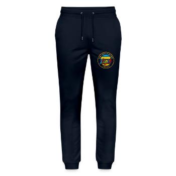 Fiancé Meilleure proposition de mariage Cadeau rétro - Pantalon de jogging bio MOVER Stanley/Stella unisexe - marine - Devant - Marisol (170cm) & Nik (191cm)