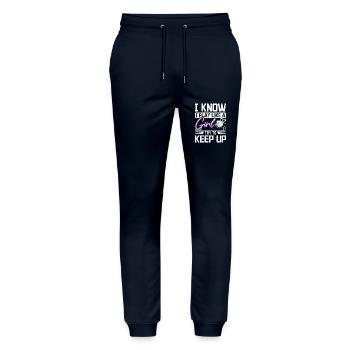 I know I play golf like a girl try to keep up - Stanley/Stella Unisex Bio Jogginghose Mover  - Navy - Vorne - Marisol (170cm) & Nik (191cm)