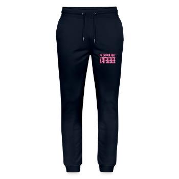 Ich Brauche Mehr Kaffee Lustiger Spruch - Stanley/Stella Unisex Bio Jogginghose Mover  - Navy - Vorne - Marisol (170cm) & Nik (191cm)