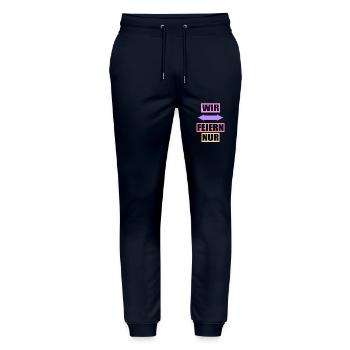 Junggesellenabschied Poltern Polterabend JGA - Stanley/Stella Unisex Bio Jogginghose Mover  - Navy - Vorne - Marisol (170cm) & Nik (191cm)