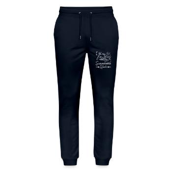 I let my saxophone speak - Stanley/Stella Unisex Bio Jogginghose Mover  - Navy - Vorne - Marisol (170cm) & Nik (191cm)