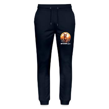 Chat d’Abyssinie Abessinierkatze - Pantalon de jogging bio MOVER Stanley/Stella unisexe - marine - Devant - Marisol (170cm) & Nik (191cm)