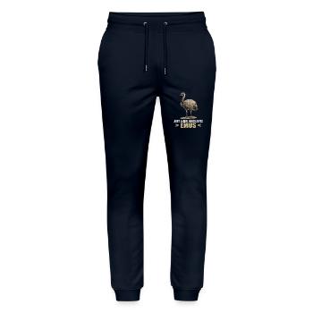 Emus Emu - Pantalon de jogging bio MOVER Stanley/Stella unisexe - marine - Devant - Marisol (170cm) & Nik (191cm)