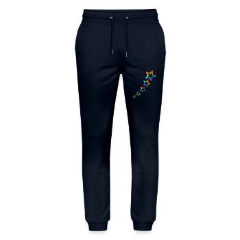 Stern bunte Sterne Regenbogen Farbverlauf - Stanley/Stella Unisex Bio Jogginghose Mover  - Navy - Vorne - Marisol (170cm) & Nik (191cm)