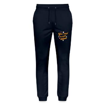 You Need to Calm Down Retro Blumen Positiv Spruch - Stanley/Stella Unisex Bio Jogginghose Mover  - Navy - Vorne - Marisol (170cm) & Nik (191cm)
