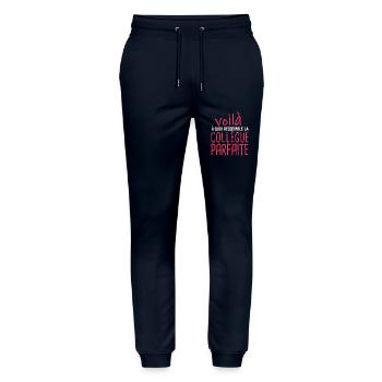 voilà collégue parfaite cadeau humour de bureau - Pantalon de jogging bio MOVER Stanley/Stella unisexe - marine - Devant - Marisol (170cm) & Nik (191cm)