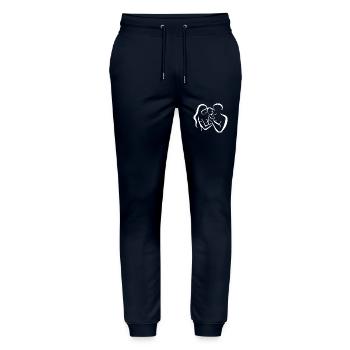 Baby Geschenk Schwangerschaft Familie Kleinkind - Stanley/Stella Unisex Bio Jogginghose Mover  - Navy - Vorne - Marisol (170cm) & Nik (191cm)