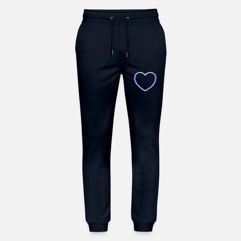 Herz | Mit coolem digitalem Verzerrungseffekt - Stanley/Stella Unisex Bio Jogginghose Mover  - Navy