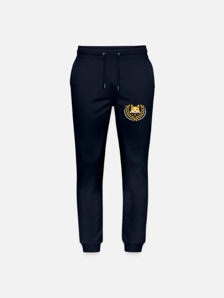 Laurel wreath cute dog design - Stanley/Stella Mover Unisex Organic Jogging Trousers - navy