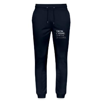 Tonton l'homme le mythe la légende - Pantalon de jogging bio MOVER Stanley/Stella unisexe - marine - Devant - Marisol (170cm) & Nik (191cm)