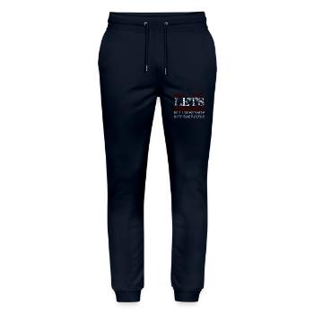 Déclaration Geek blagues oiseau amour des années 1960 présent - Pantalon de jogging bio MOVER Stanley/Stella unisexe - marine - Devant - Marisol (170cm) & Nik (191cm)