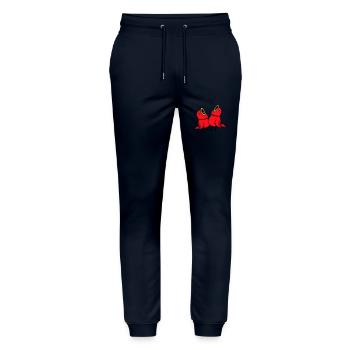 2 Wellensittiche Singvogel Spatz zwitschern Team - Stanley/Stella Unisex Bio Jogginghose Mover  - Navy - Vorne - Marisol (170cm) & Nik (191cm)