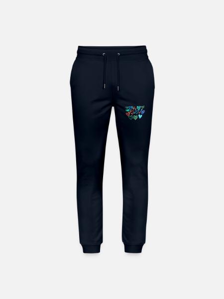herzen,zeichung,bunt,buntstifte - Stanley/Stella Unisex Bio Jogginghose Mover - Navy