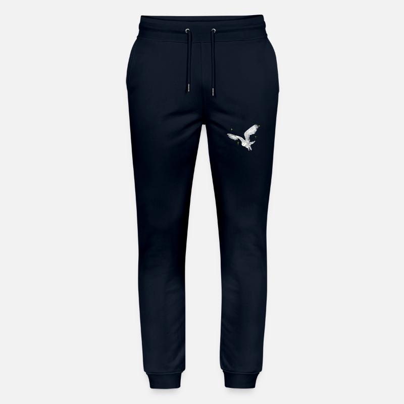 Hand gezeichnete Schneeeule mit Sternen - Stanley/Stella Unisex Bio Jogginghose Mover  - Navy