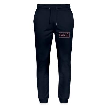 Fiancée Matching Engagement Wedding Honeymoon - Stanley/Stella Mover Unisex Organic Jogging Trousers - navy - Front - Marisol (170cm) & Nik (191cm)