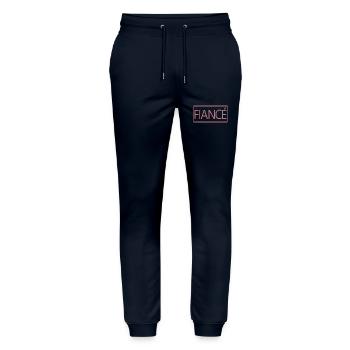 Verlobte Matching Verlobung Geschenk Hochzeit des Bräutigams - Stanley/Stella Unisex Bio Jogginghose Mover  - Navy - Vorne - Marisol (170cm) & Nik (191cm)