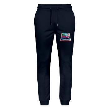 150002 - Stanley/Stella Mover Unisex Organic Jogging Trousers - navy - Front - Marisol (170cm) & Nik (191cm)