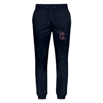 Hello 56 - Cute 56th Birthday Gift For Women - Stanley/Stella Mover Unisex Organic Jogging Trousers - navy - Front - Marisol (170cm) & Nik (191cm)