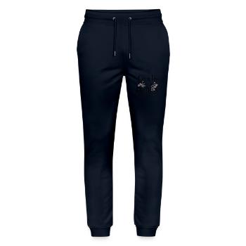Dieu est mon refuge - Pantalon de jogging bio MOVER Stanley/Stella unisexe - marine - Devant - Marisol (170cm) & Nik (191cm)