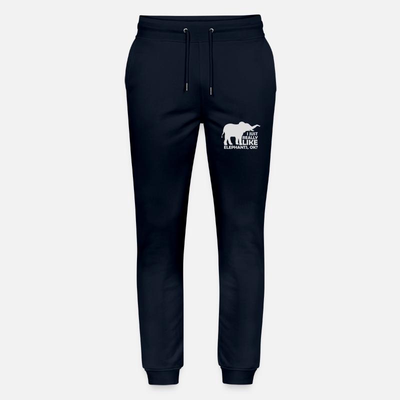 I really like elephants - Stanley/Stella Mover Unisex Organic Jogging Trousers - navy