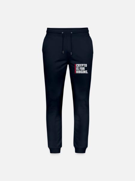 crypto is for virgins - Stanley/Stella Mover Unisex Organic Jogging Trousers - navy
