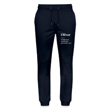 Oliver Definition Cool Name Saying Gift - Stanley/Stella Mover Unisex Organic Jogging Trousers - navy - Front - Marisol (170cm) & Nik (191cm)