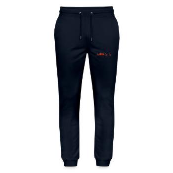 Köthen Herzschlag Stadt - Stanley/Stella Unisex Bio Jogginghose Mover  - Navy - Vorne - Marisol (170cm) & Nik (191cm)