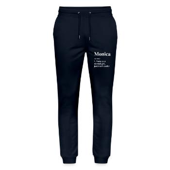 Monica Definition Cooler Name Spruch Geschenk - Stanley/Stella Unisex Bio Jogginghose Mover  - Navy - Vorne - Marisol (170cm) & Nik (191cm)