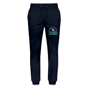 Turnen Mädchen Gymnastik Turnanzug Turnerin - Stanley/Stella Unisex Bio Jogginghose Mover  - Navy - Vorne - Marisol (170cm) & Nik (191cm)