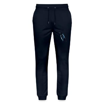 Mignon pingouin Low Poly Design - Pantalon de jogging bio MOVER Stanley/Stella unisexe - marine - Devant - Marisol (170cm) & Nik (191cm)